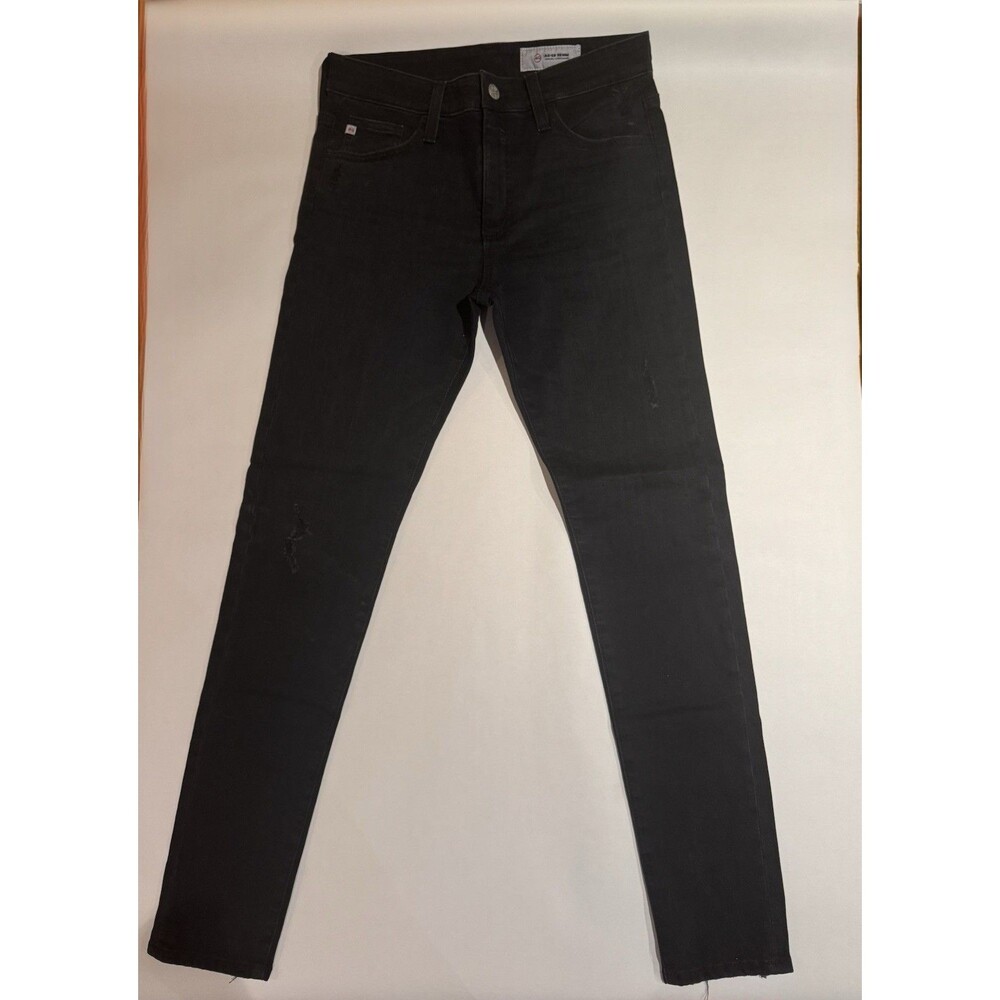 AG Adriano Goldschmied Dark Grey Distressed Jeans 27 AG-ed Denim Frayed Hem